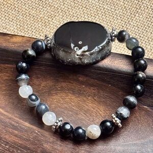 Black Jasper Beaded Bracelet